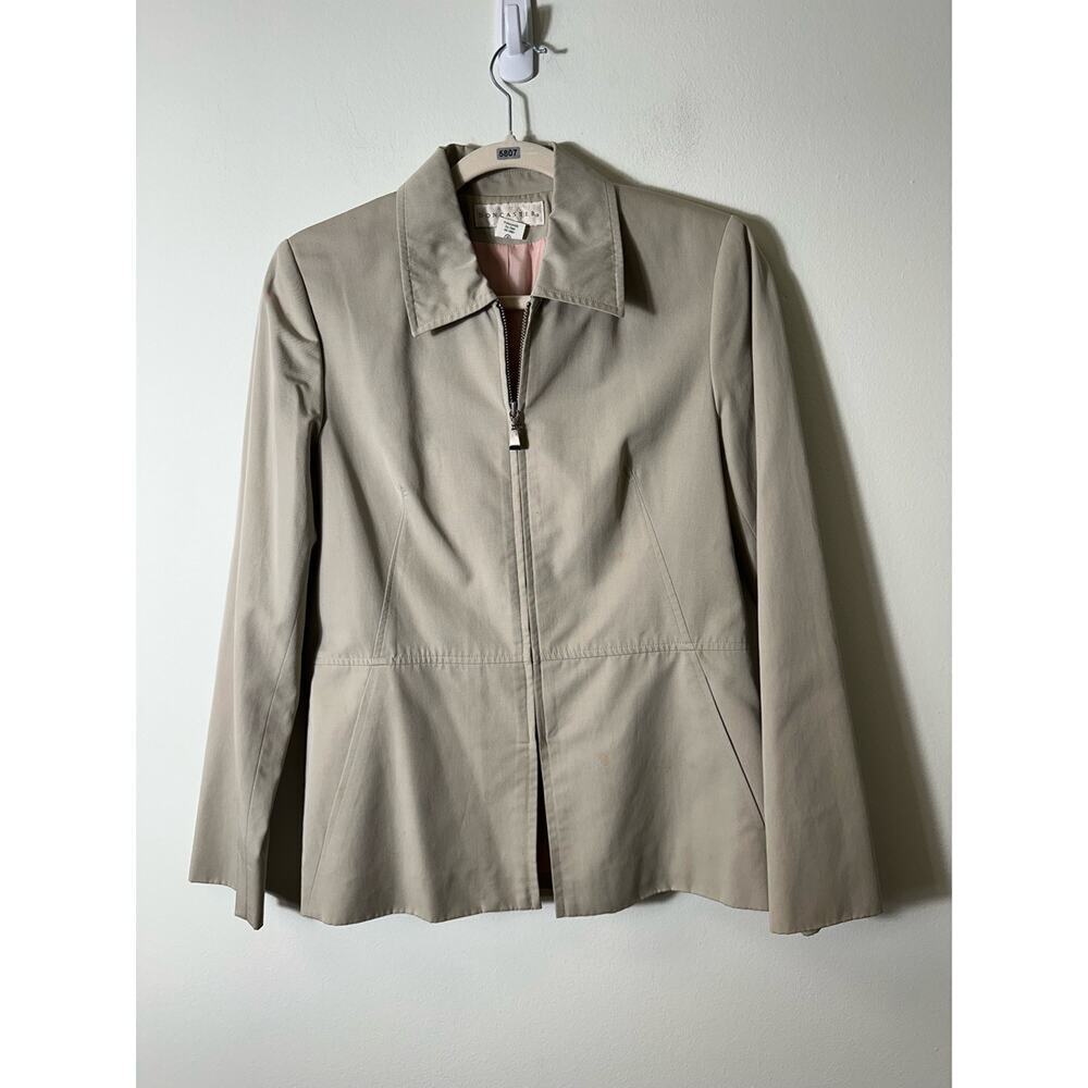 Doncaster Tan Khaki Zip Front Jacket Size 4